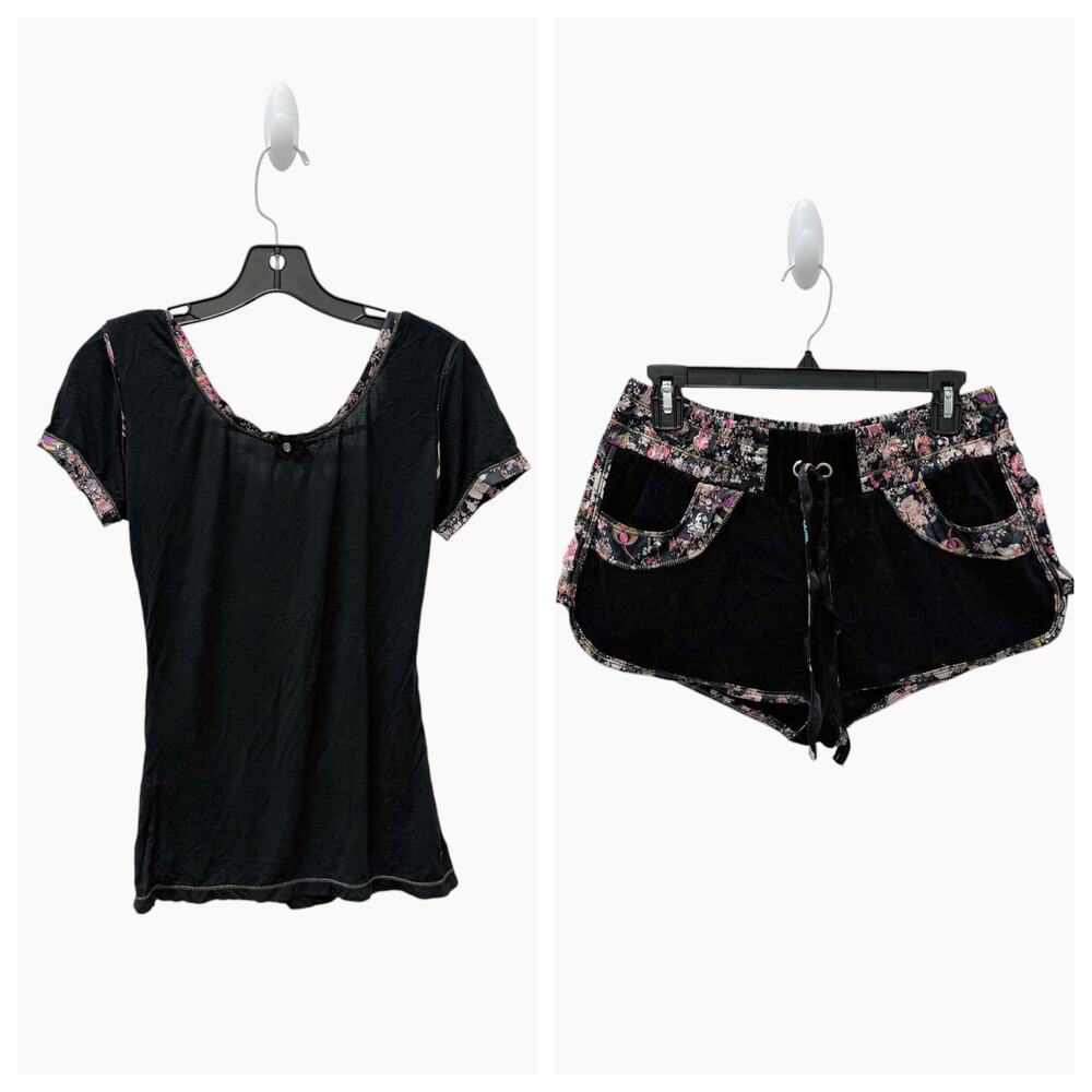 Agua Bendita Set Top and Short Black Women’s Size 10
